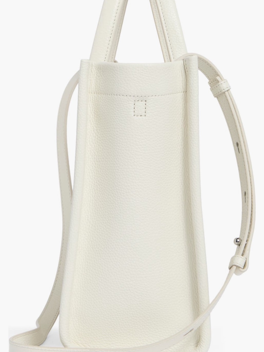 Marc Jacobs Cream Pebbled Leather Tote with Top Handles and Removable Long Strap - Picture 4 of 8
